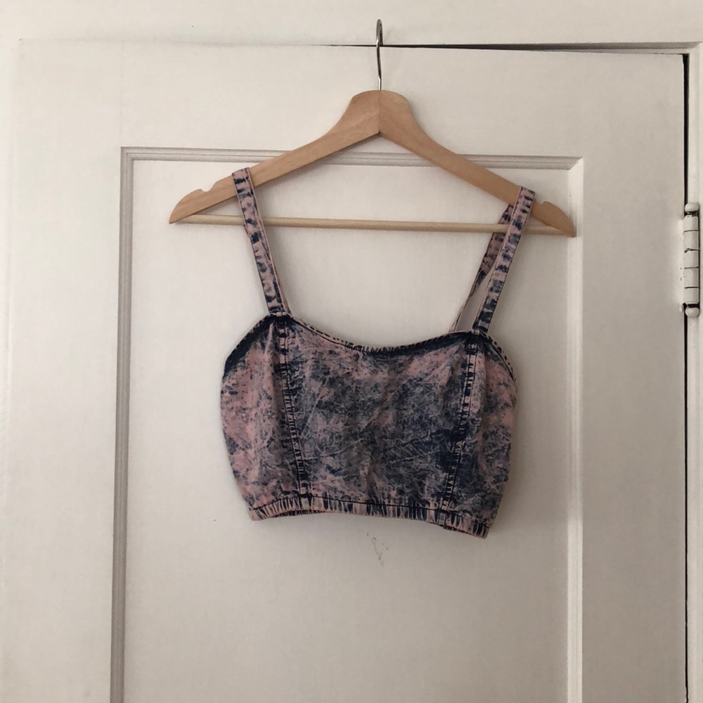Acid Wash Crop Top/Bralette
